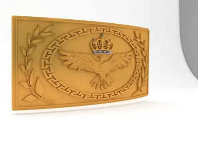  belt buckle eagle style 3d model  3D print model