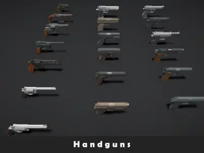 Weapons Pack - Gun Low-poly 3D model