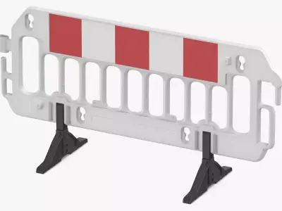 Construction Barrier 01 White 3D model