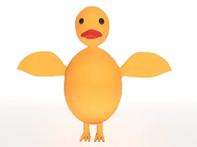 Cartoon Duck - Rigged Free 3D model