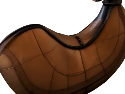 Vintage Leather Powder Horn Low-poly 3D model