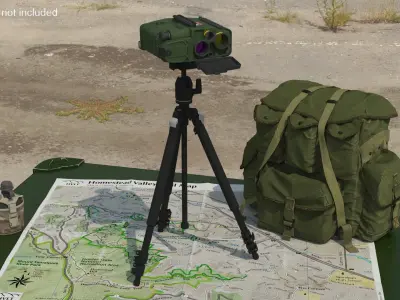 Battlefield Laser Rangefinder Tripod Green 3D model