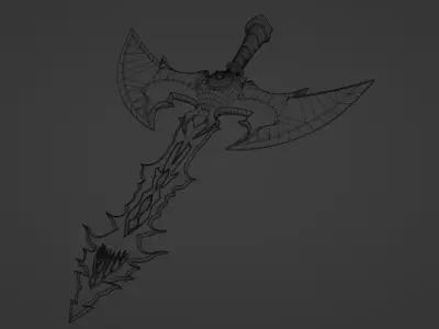 Demonic Sword Low-poly 3D model buy