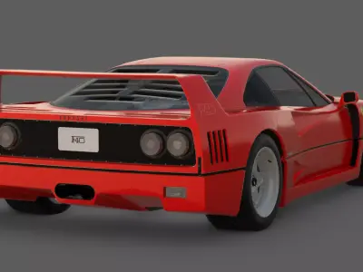1987 Ferrari F40 3D Model  The Last Great Ferrari 3D model