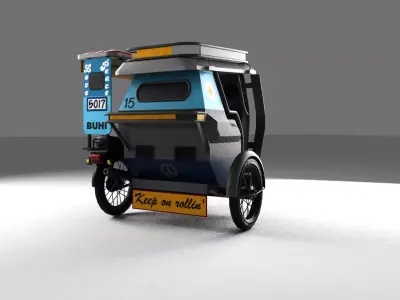 Tricycle 3D Model Philippines Transport Vehicle Low-poly 3D model