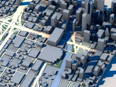 Part of Chicago 3D Model Downtown Chicago Skyline  3D model
