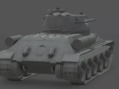 T-34-85 Germany Captured Variant Low-poly 3D model
