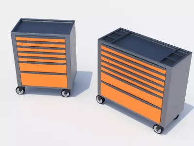 Roller Cabs - Tool cart Low-poly 3D model