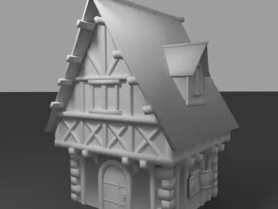 Medieval Habitation Low-poly 3D model