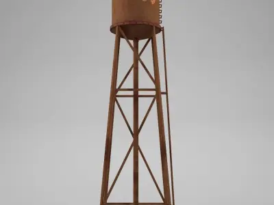 Water tower 02 Low-poly 3D model purchase