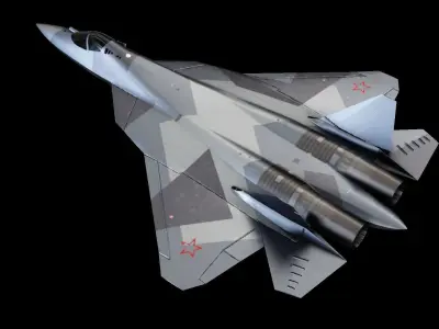 SU-57 Russian Strike Fighter Low-poly 3D model