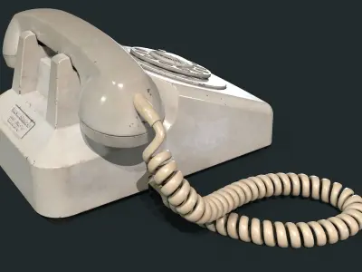 70s Retro Rotary Telephone Low-poly 3D model