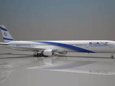 Israel Airlines 777 300 3D model