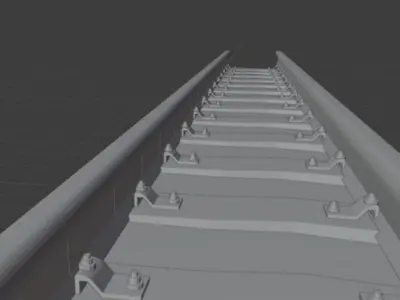 Railway Tracks Free low-poly 3D model