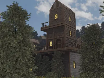 Forest Village 3D model shop