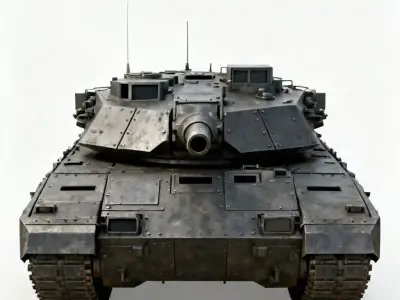 Modern Battle Tank 3D Model 3D Model Low-poly 3D model