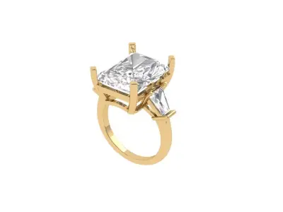 Radiant 3 Stone Ring 3D print model buy