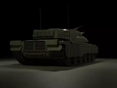 70s 80s Prototype Main Battle Tank Low-poly 3D model
