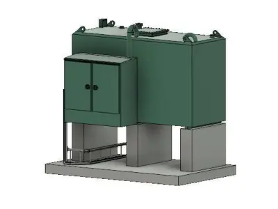 Model Railway 4500L Oil Tank and Base 3D print model