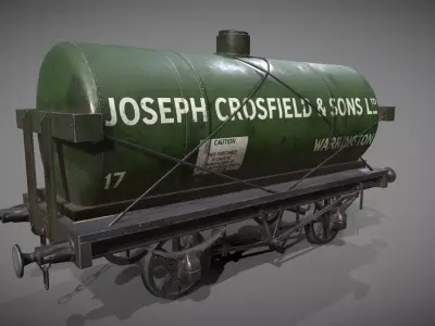 Rail tanker Low-poly 3D model