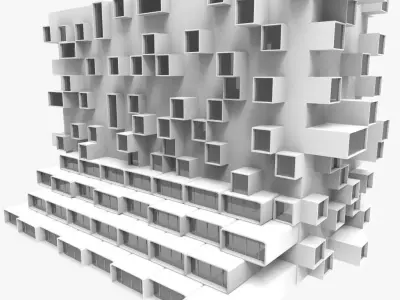 Future building 002 Low-poly 3D model