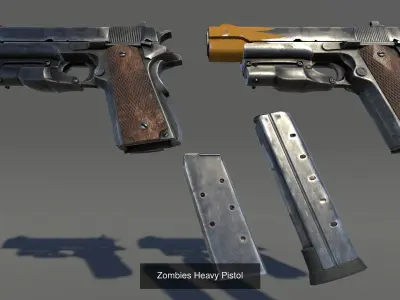 Zombie Firearms Weapons Bundle 3D Model Pack