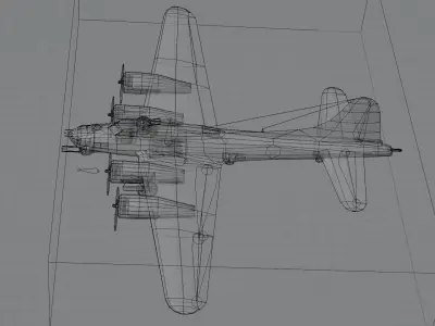 Boeing B-17 Flying Fortress Low-poly 3D model