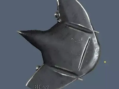 Spaceship metal shark fin Free low-poly 3D model