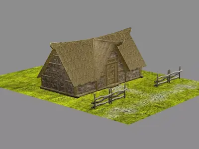 Medieval Viking House 03 Game Ready Low-poly 3D Model Low-poly 3D model purchase