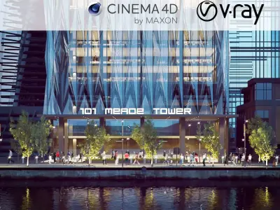 VRay - C4D Scene Files - 101 MEADE TOWER Exterior  3D model