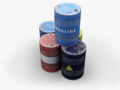 Oil Drums Low-poly 3D model purchase