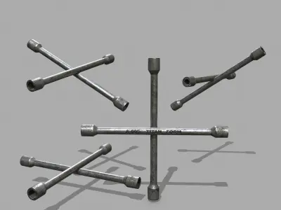  Lug Wrench Low-poly 3D model purchase