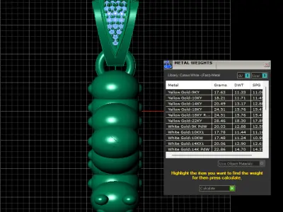 CATERPILLAR INSECT PENDANT 3D PRINTABLE MODEL 3D print model