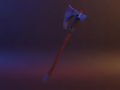 Hand-Paint Game Ready Low-poly 3D model axe Low-poly 3D model