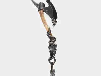 Medieval axe 3D model shop
