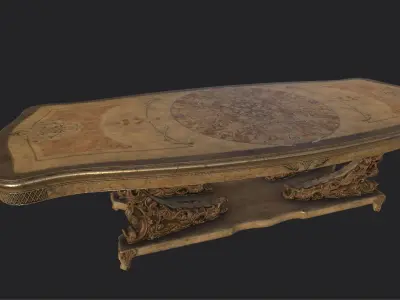 Antique Table Low-poly 3D model