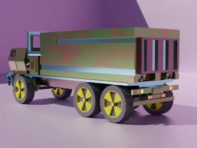 Rocket Launcher Truck Low Poly Low-poly 3D model