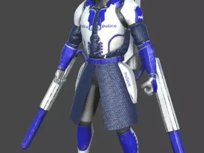 Futuristic Police Heavy - Unity Game Ready Asset Low-poly 3D model