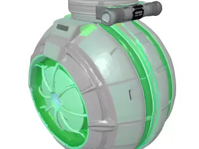 Futuristic Plasma Grenade 3D Model 3D model