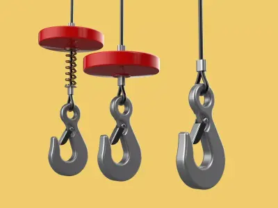 STANDARD LIFTING CRANE STEEL HOOK HOIST WIRE ROPE SLING CABLE 3D model