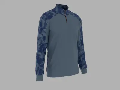 Military T-shirt Low-poly 3D model
