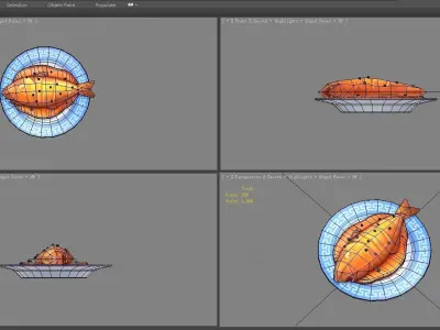 Cartoon Food-Braised Fish Low-poly 3D model