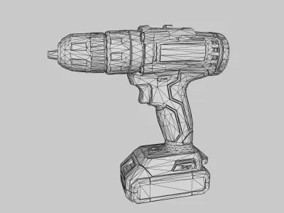 Garage Workshop Props 12 Low and High Poly Low-poly 3D model