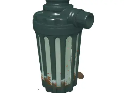 Military Field Water Filter Bottle Low-poly 3D model