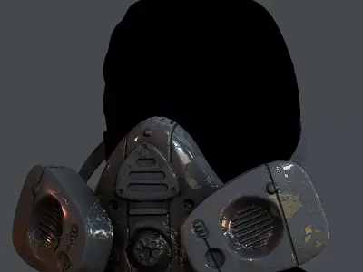 Gas mask helmet 3d model scifi Low-poly Low-poly 3D model Low-poly 3D model 36