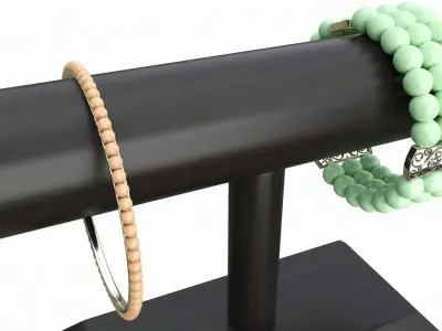 Store vintage wooden jewelry bracelet display stand 3D model