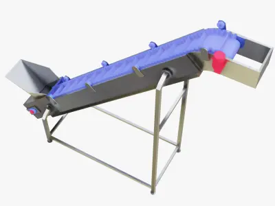 Plastic Belt Gooseneck Elevator Low-poly 3D model