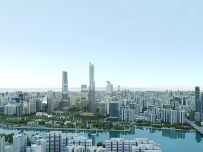 Guangzhou City Low-poly 3D model