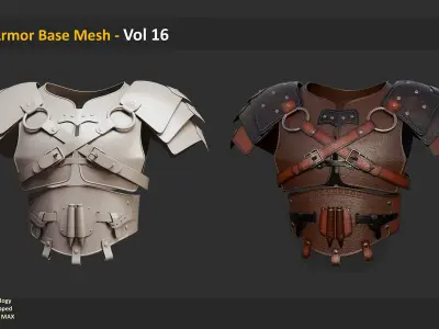 30 Armor Base Mesh - Vol 16 Low-poly 3D model