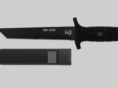KM2000 combat knife Low-poly 3D model